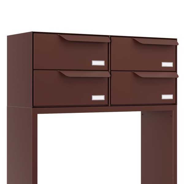 Briefkastenanlage Rotterdam for Four in Braun