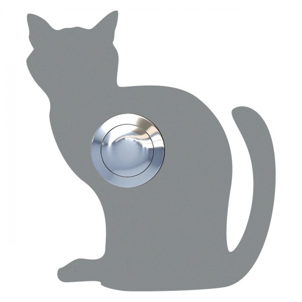 Klingeltaster Katze ''Luna'' Grau Metallic