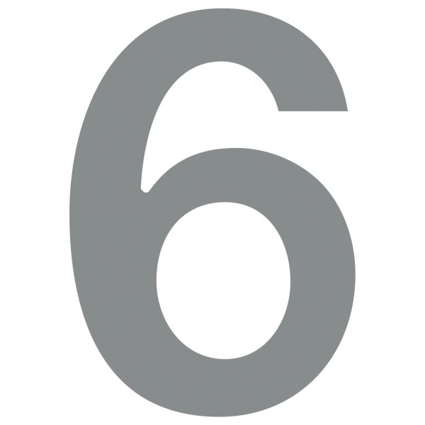 Hausnummer ''6'' Grau Metallic
