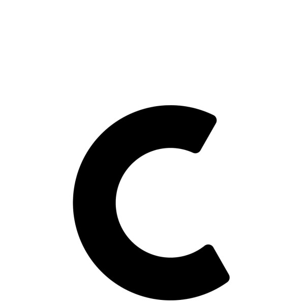 Selbstklebende Hausnummer "c" - 40 mm in schwarz