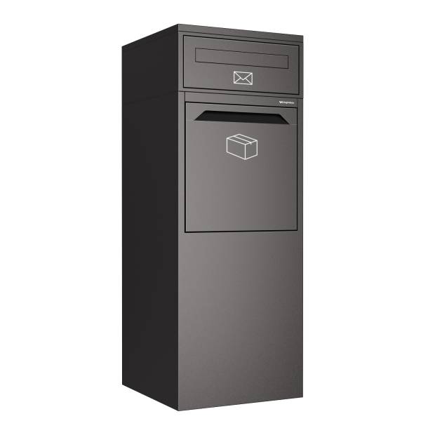 Paketbriefkasten Lunaro in Schwarz | rückseitige Entnahme