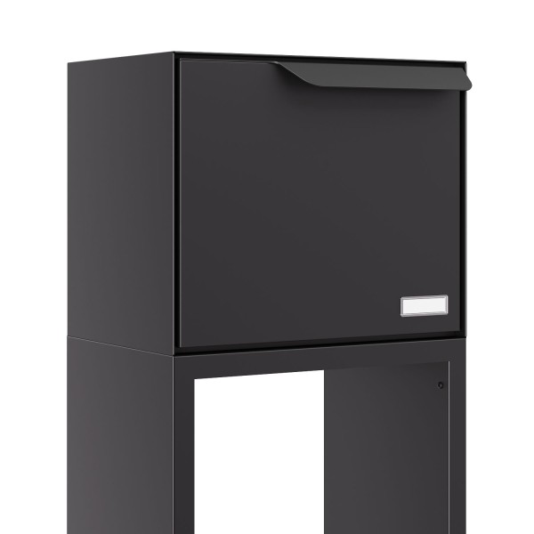 Standbriefkasten mit Paketfach Rotterdam in Schwarz