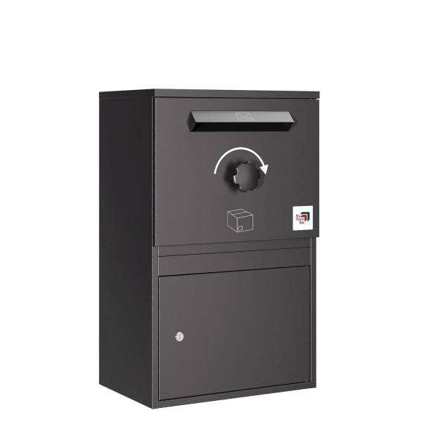 Paketbox Kassel mit Flachdach - Größe L in Schwarz