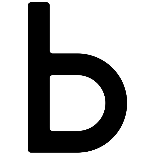 Selbstklebende Hausnummer "b" - 40 mm in schwarz
