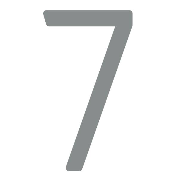 Moderne Hausnummer ''7'' - 245 mm in Grau Metallic