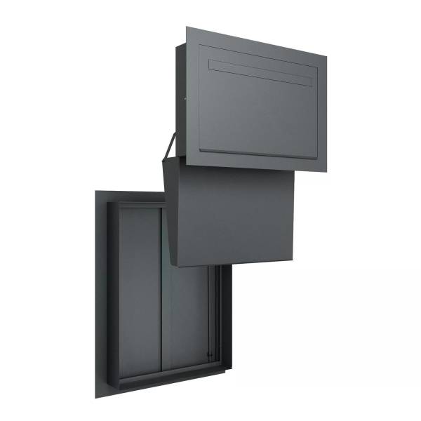 Paketbriefkasten Windsor - Größe L in Anthrazit | rückseitige Entnahme