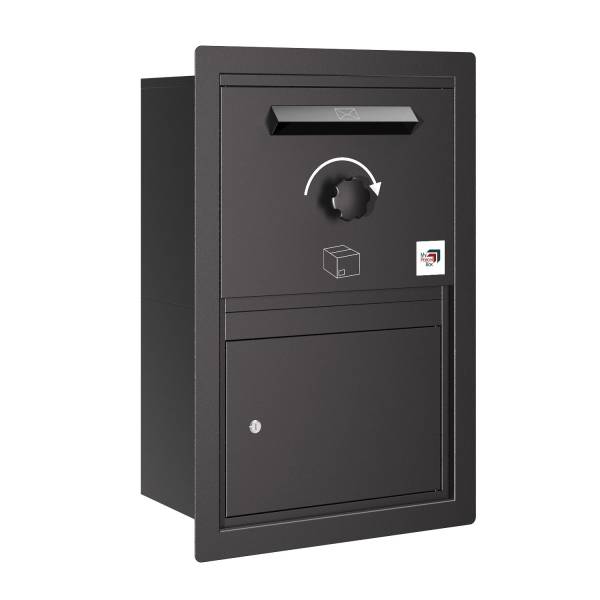 Paketbox Koblenz - Größe L in Schwarz | Unterputzeinbau