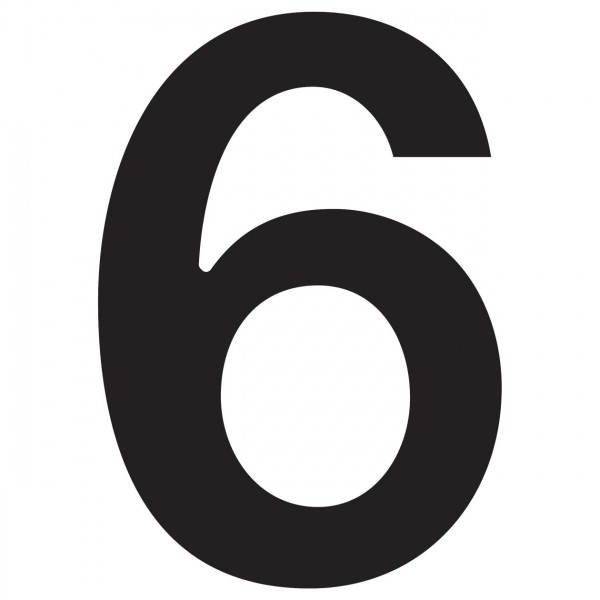 Hausnummer ''6'' Schwarz