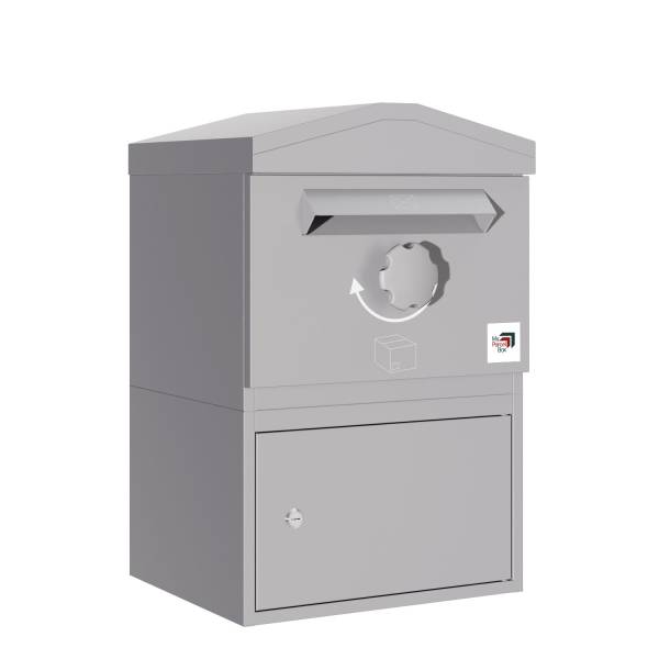 Paketbox Mannheim mit Spitzdach - Größe M in Achatgrau | Wandmontage