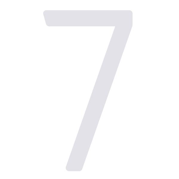 Selbstklebende Hausnummer "7" - 245 mm in weiß