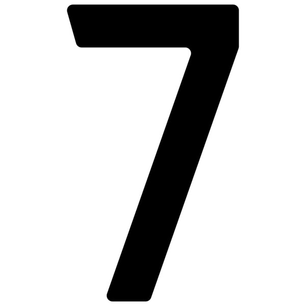 Selbstklebende Hausnummer "7" - 40 mm in schwarz