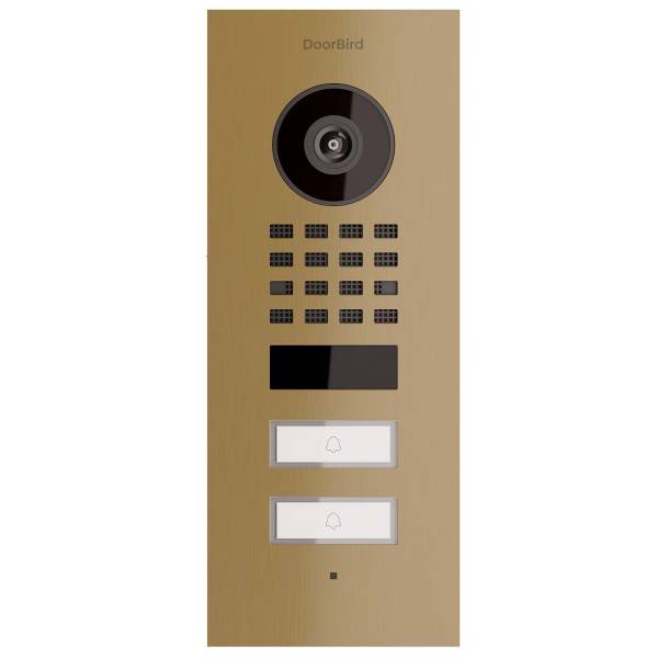 Unterputz Türsprechanlage Smart-IN for Two Doorbird D1102V Messing-Optik