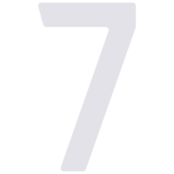 Selbstklebende Hausnummer "7" - 40 mm in weiß