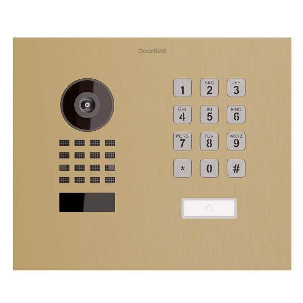 Unterputz Türsprechanlage Smart-IN WideScope Doorbird D1101KH mit Keypad Modul Messing-Optik