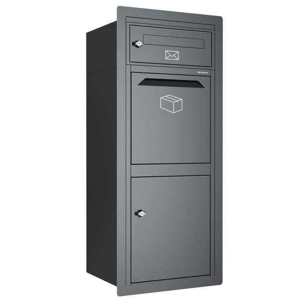 Einbaupaketbriefkasten Castino in Graphitgrau
