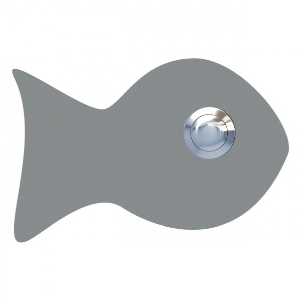 Klingeltaster Fisch Grau Metallic