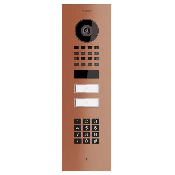 Unterputz Türsprechanlage Smart-IN for Two Doorbird D1102KV mit Keypad Modul Bronze-Optik