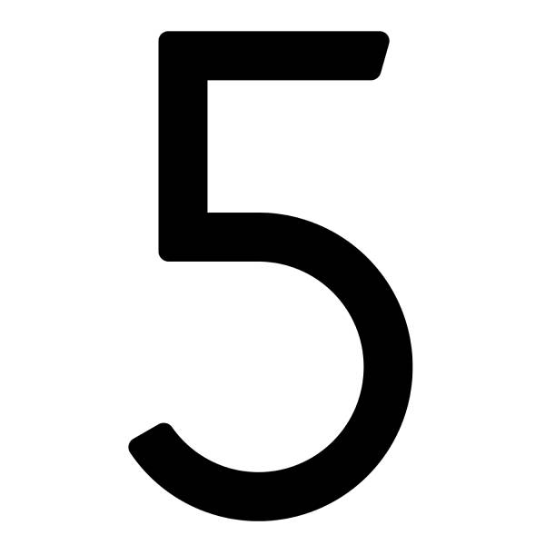 Selbstklebende Hausnummer "5" - 245 mm in schwarz