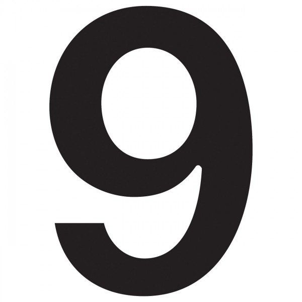 Hausnummer ''9'' Schwarz
