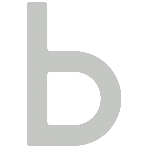 Selbstklebende Hausnummer "b" - 76 mm in Lichtgrau