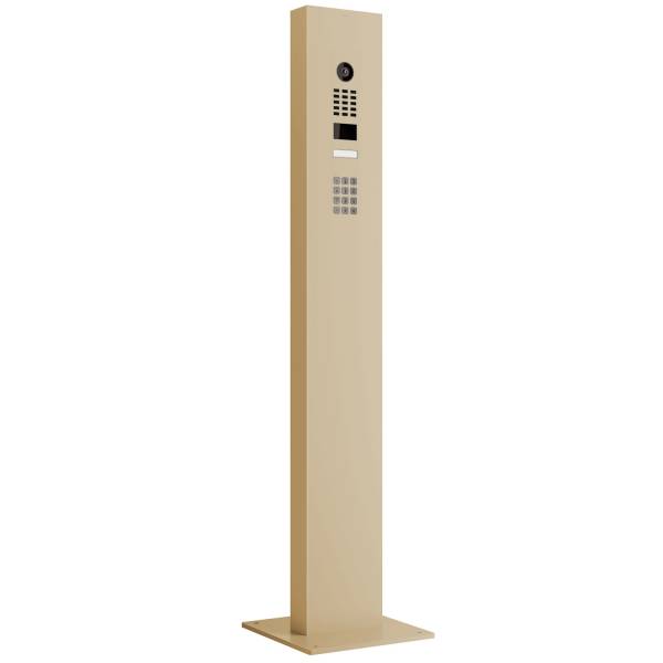 Gegensprechanlage mit Standfuß + Bodenplatte Smart Doorbird D1101KV mit Keypad Modul Beige