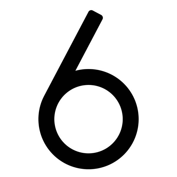 Selbstklebende Hausnummer "6" - 245 mm in schwarz