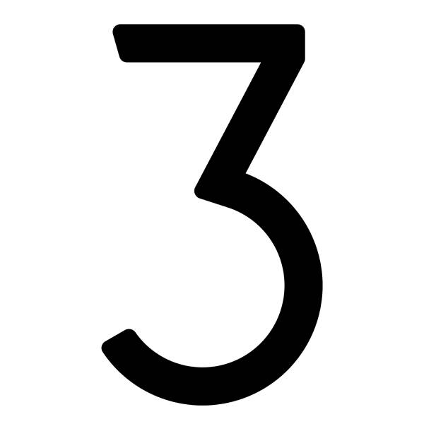 Selbstklebende Hausnummer "3" - 245 mm in schwarz