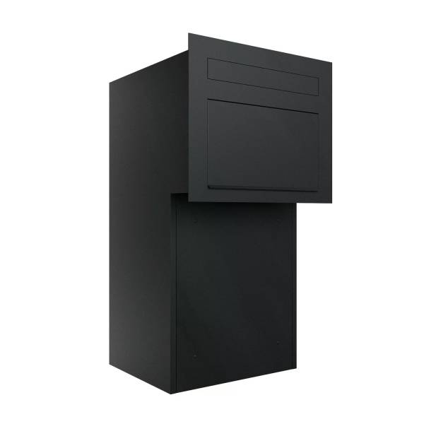 Paketbriefkasten Miami in Schwarz | rückseitige Entnahme