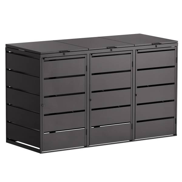 Mülltonnenbox Edda 3er 240L in Schwarz