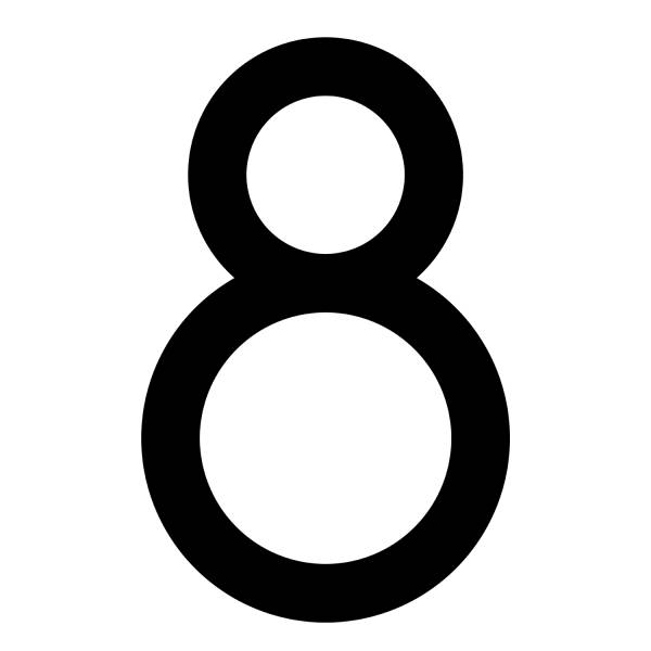 Selbstklebende Hausnummer "8" - 245 mm in schwarz