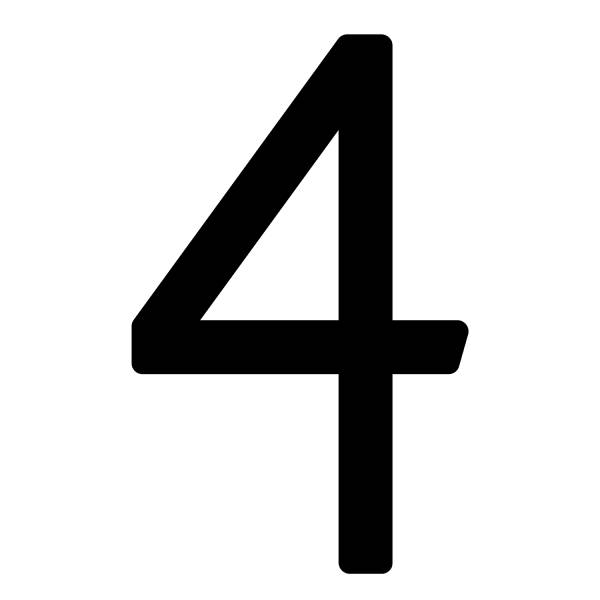 Selbstklebende Hausnummer "4" - 245 mm in schwarz