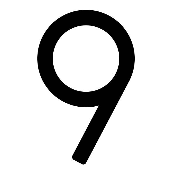 Selbstklebende Hausnummer "9" - 245 mm in schwarz